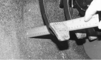 Измерьте полный ход по центру площадки педали