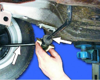 сбейте стойки со штанги стабилизатора