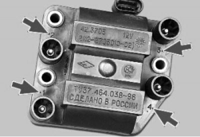 номера соответствующих цилиндров