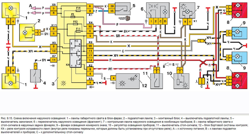 Схема включения наружного освещения