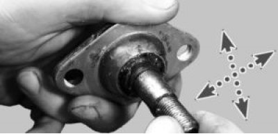 Покачайте шаровой палец в опоре